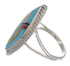 Authentic Sterling Silver Multicolor Inlay Ring Size 6-3/4 UX33799